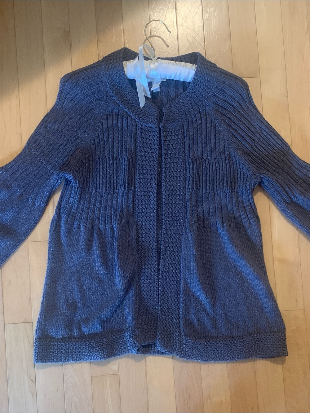Chico's Blueberry Textured Open-Front Cardigan